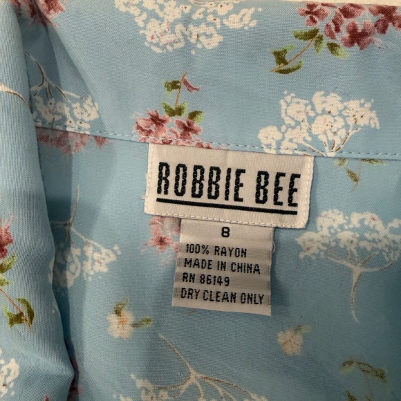 Vintage Robbie Bee Baby Blue Floral Retro Grandma Button-front Maxi Dress 8 - Picture 8 of 16